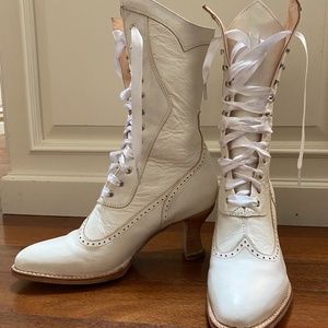 Modern Victorian lace up leather boot